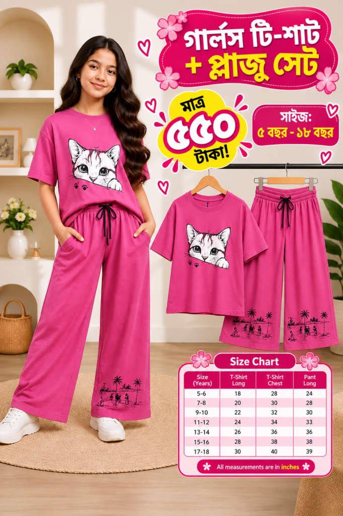 Premium Girls T-Shirt & Plazo Set